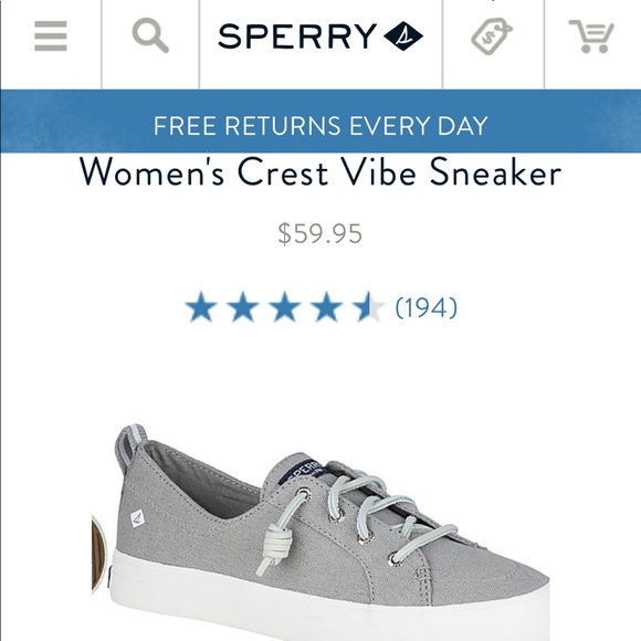Sperry Crest Vibe Memory-Foam Lace-Up Sneakers - Picture 6 of 7